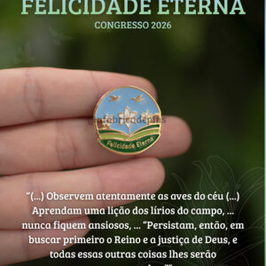 ' Pin Lírio Felicidade Eterna - Congresso JW 2026 *PRÉ VENDA*